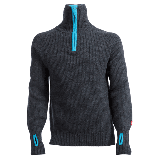 Hovedbilde Rav sweater w/zip Charcoal Melange / Blue Atoll